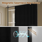 100% Blackout Room Divider Curtains Sets Black 2 Panels W100 x L84in No Drill - Image 6