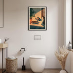 Vintage Japanese Black Framed Wall Art Funny Frog Bathroom Canvas Print Cute - Image 5
