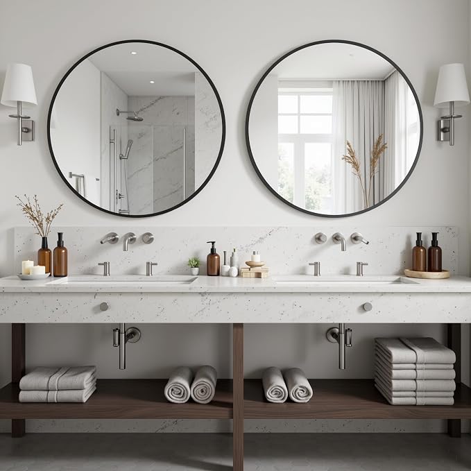 Antok 24 Inch 2PCS Round Mirror by AntokMirror