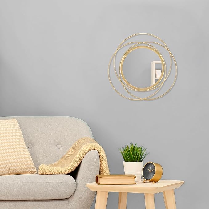 Gold Art Circle Mirror for Wall - Image 3
