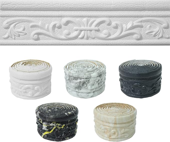 90" x 3.1" Peel Stick Foam Molding Trim Self Adhesive, Crown Molding Wallpaper by WAPANE