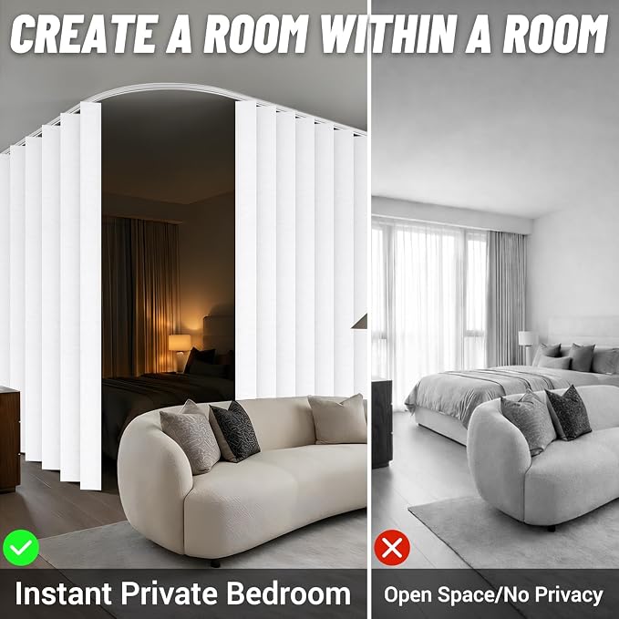 Room Divider Curtain Sets with Flexible Ceiling Track, Privacy Soundproof - Image 2