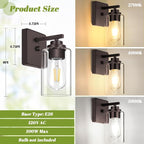VerRon Set of 2 Wall Sconces for Bathroom, Modern Vanity Light Fixtures - Image 6