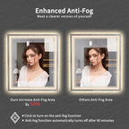 Bathroom Mirror, 32x36 Inch Gradient Front and Backlit LED Mirror - Image 6