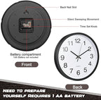 Inbagi 8 Pcs Wall Clock Bulk Large Silent Battery Operated Classroom Clocks - Image 4