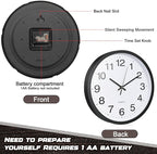 Inbagi 12 Pieces Silent Wall Clock Large 12 Inches Quartz Analog Clock Non - Image 4
