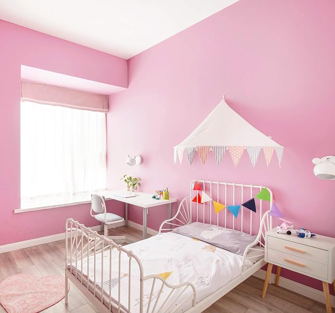 Safiyya 984.2"x17.7" Pink Peel and Stick Wallpaper Solid Color Contact Paper - Image 4