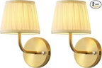 PUSU LED Cordless Gold H9.6 inch Small Wall Sconces Set of 2, Rechargeable by PUSU