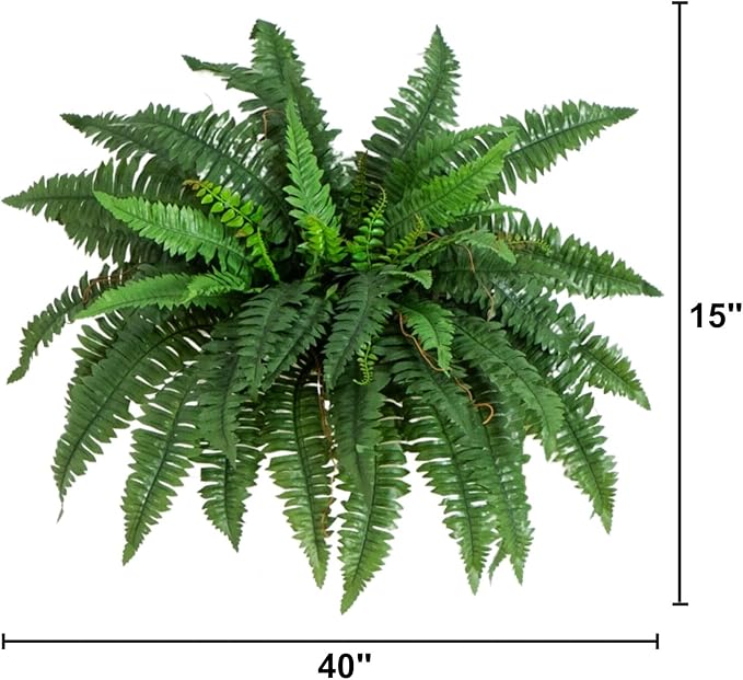 Nearly Natural 40in Hanging Artificial Boston Fern Plant Set of 2 - Image 9