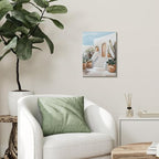 Hand-Painted Trendy blue Canvas Wall Art Pastel Preppy mediterranean Painting - Image 3