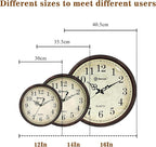 Geevon Vintage Brown Wall Clock, Silent 16" Non Ticking Wall Clock Battery - Image 4