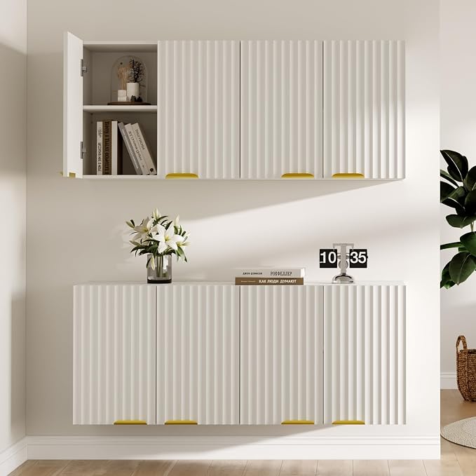 ChooChoo 4 Doors Wall Cabinet Laundry Room, Bathroom Wall Cabinet - Image 2