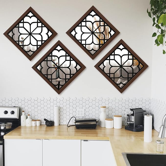 ZEXUIRU 4 Set. Rustic Wall Mirrors - Image 5