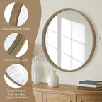WallBeyond Round Wood Mirror - Image 5