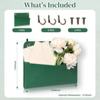 Wall Mount Green Faux Leather PU Leather Mail Holder Letter Holder Stylish Wall - Image 2