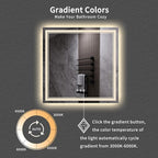 LED Mirror, 40x40 Inch Gradient Front and Backlight Bathroom Mirrors - Image 3
