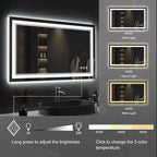 Lighted Vanity Mirror, 40x24 Inch Gradient Front and Backlight LED Vanity Mirror - Image 5