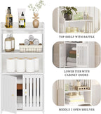 HAYOFAMY Bathroom Storage Cabinet, 4-Tier White Floor Cabinet Freestanding - Image 7