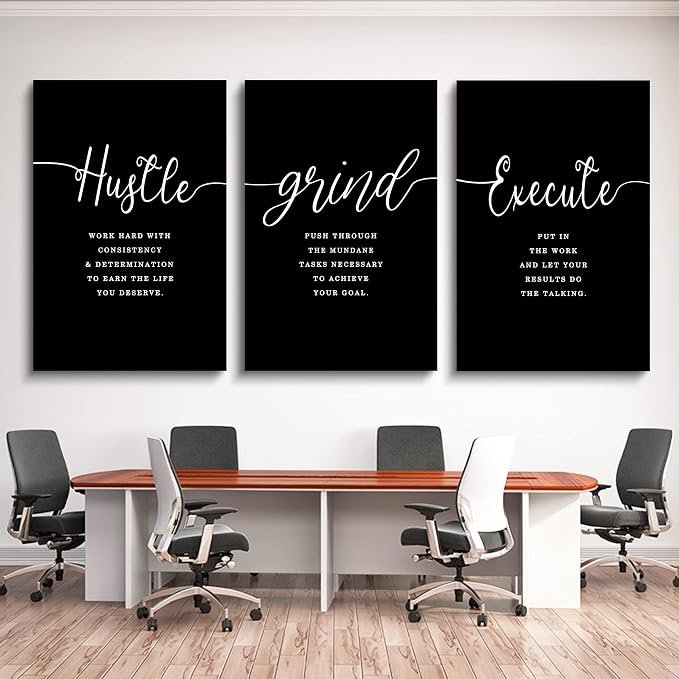 Gift for Boss, Framed Canvas Wall Art Success Quote, Office Wall Art, Positive - Image 2