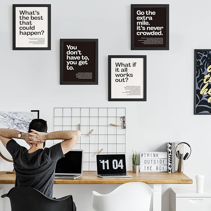 DSHFG Motivational Office Wall Art Decor Prints Set of 4, 8x10 Unframed - Image 3