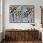 Framed Colorful Coastal Palm Tree Wall Art Bedroom, Large Pop Art Coastal - Image 8