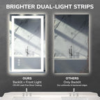 USHOWER LED Bathroom Mirror 60x36 Inch Tempered Glass - Image 5