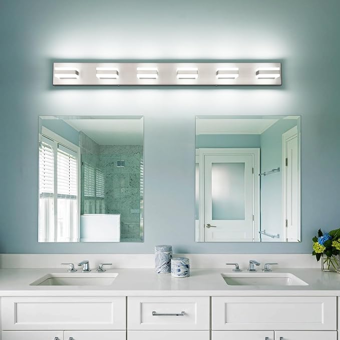 SOLFART LED Modern Bathroom Vanity Lights Over Mirror Fixture Brushed Nickel - Image 9