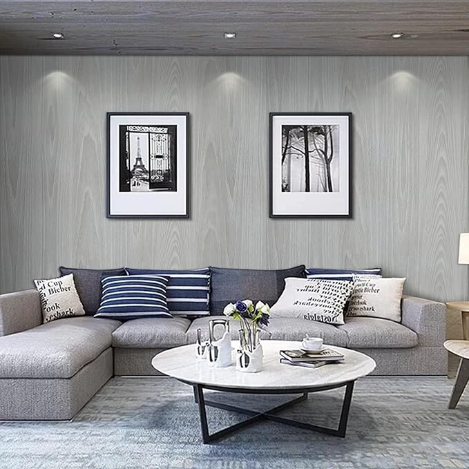 practicalWs Grey Wood Wallpaper 17.7''×787.4'' - Image 2