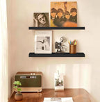 BAYKA Floating Shelves for Wall, 22.5 inches Black Wall Shelves for Bathroom - Image 2