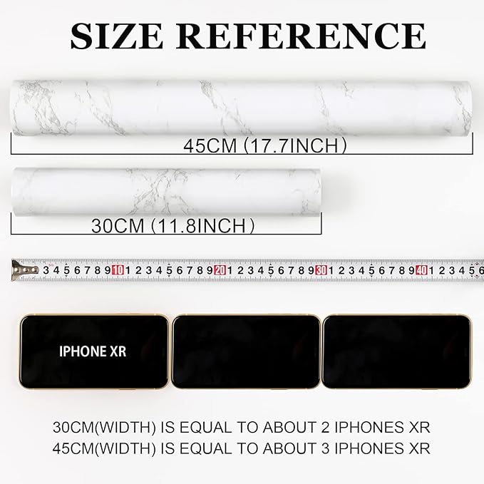 practicalWs Glossy Marble Contact Paper Granite White/Grey Kitchen Countertop - Image 8