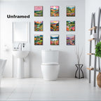 Plant Floral Landscape Wall Art Set of 9, Colorful Abstract Nature Landscape - Image 5