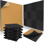 12 Pack Self-Adhesive Acoustic Panels 1 X 12 X 12 Inches by audiosoul