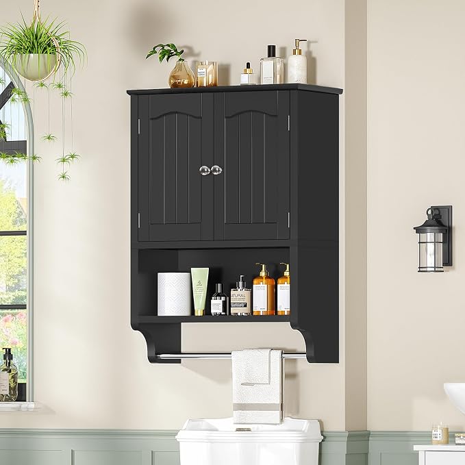 TEENFON Medicine Cabinet with Adjustable Shelves and Towel Rack, Bathroom Wall - Image 2