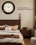Vintage Wall Clock 13 Inch Quartz Silent Non-Ticking Analog Clock Battery - Image 7