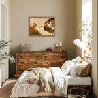 Funny Orange Cat Wall Art Creation of Adam and Cat Wall Decor Painting - Image 5