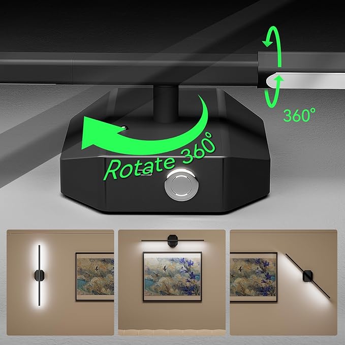 Wall Sconces Set of Two Battery Operated Wall Sconce, Wireless Wall Light USB - Image 4