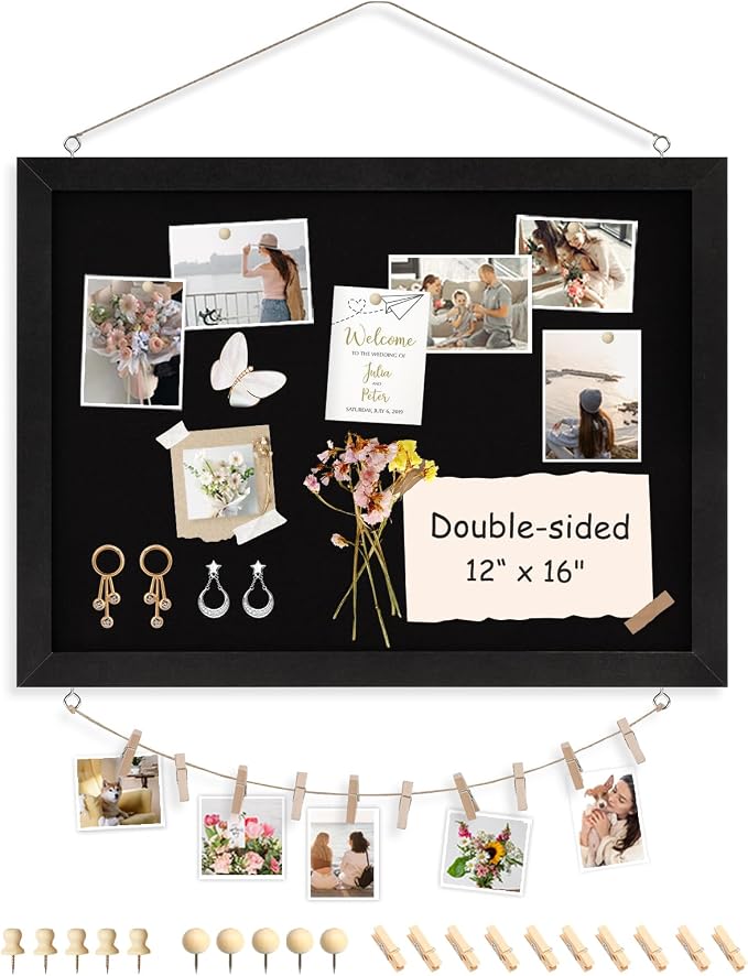 Double-Sided Black Cork Board by AMUSIGHT