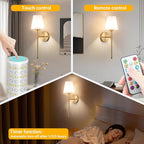 Vimhou Peel and Stick Wall Sconces, Stick On Wall Sconce Set of 2, Battery - Image 8