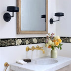 Beige Floral Scroll Wallpaper Border 196x4 Inch Peel and Stick Wall Border - Image 5