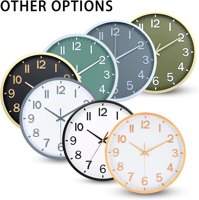 Wall Clocks Battery Operated 12 inch Modern Wall Clock, Silent Non Ticking Wall - Image 9