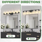 DORESshop Bathroom Light Fixtures, 6-Light Matte Black Bathroom Lighting - Image 7