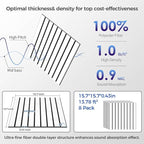 BSHEAD 8 Pack 2-Layer Large Soundproof Wall Panels, 15.7 x 15.7 x 0.43 in Sound - Image 5