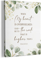 HIWX Christian Bible Verses Wall Decor, When My Heart Is Overwhelmed Religious by HIWX