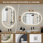 BEAUTYPEAK 36x24 LED Oval Bathroom Mirror - Image 6