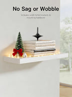 AMADA HOMEFURNISHING Floating Shelves, Paulownia Wood Wall Shelves - Image 4