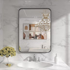 LOAAO Black Metal Framed Bathroom Mirror - Image 6