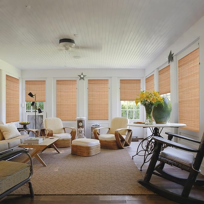 2 Pcs Cordless Bamboo Roman Shades - Image 7