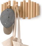 Umbra Picket Coat Rack Wall Mount – 5 Flip-Down Wood Coat Hooks, Modern & by Umbra