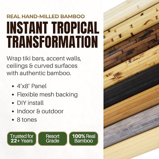 amaZulu Natural Bamboo Wall Panels 4x8 — Dark Brown Tambor Cladding, Rich Deep - Image 2