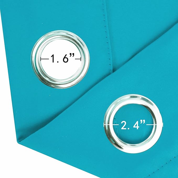 LEMOMO Blackout Curtains 66 x 72 Inch Long Teal Curtains Set of 2 Panels Room - Image 5
